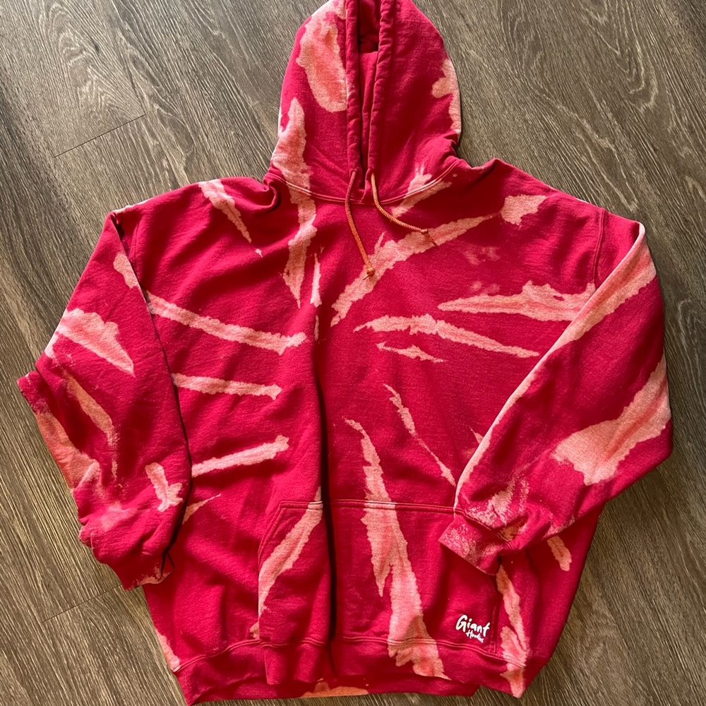 Giant Hoodie - Red Tie dye